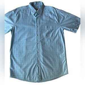 Roper Men’s Short Sleeve Button Down Blue Plaid Shirt. Size Med